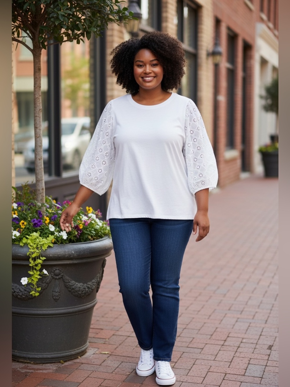 St. John’s Bay Lace Sleeve Shirt